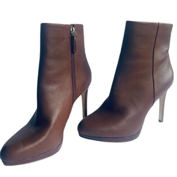 Nine West Brown Leather Booties – Size 8.5M - Ankle boots - Picture 1 of 15